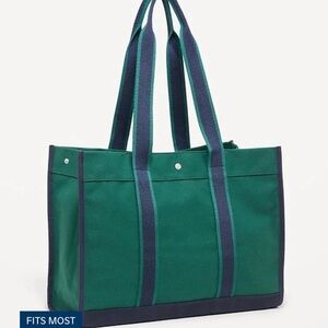Old navy Green and Navy Large Canvas Tote Bag NWT